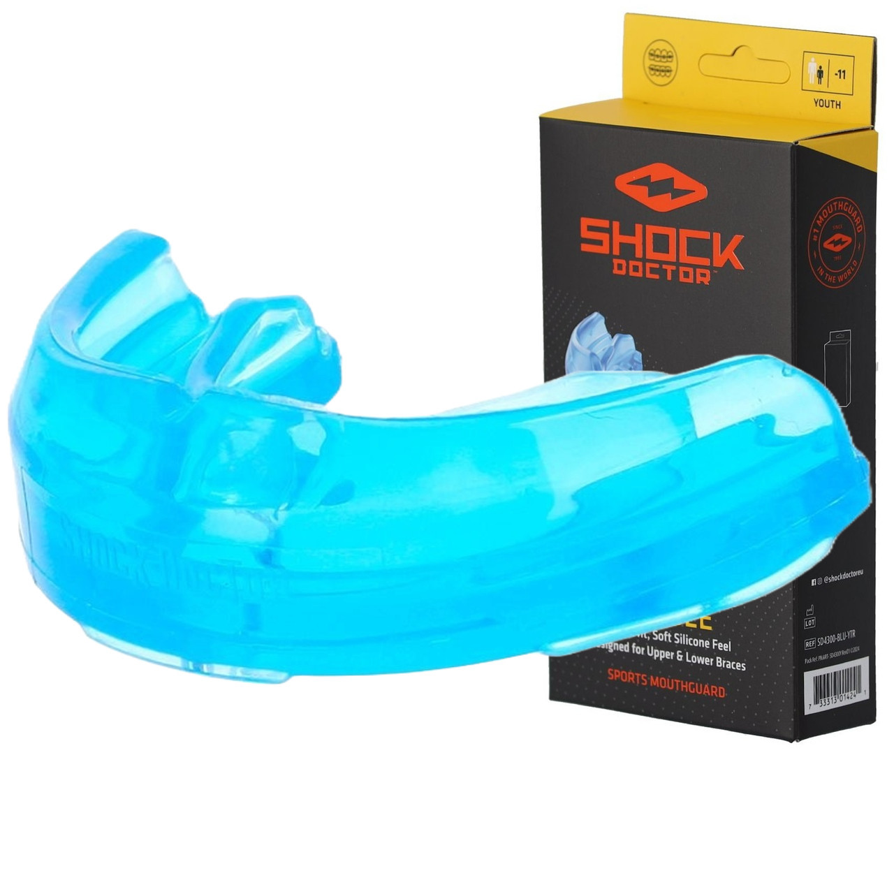 Капа Shock Doctor Single Braces під брекети дитяча (вік до 11) Blue (art. 4100-BLU-YTR)