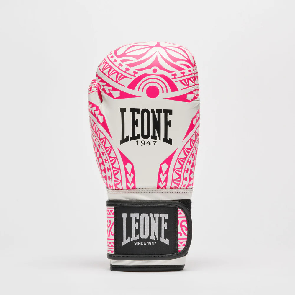 Боксерські рукавиці Leone GN329 HAKA White/Pink 10 унцій (бинти в комплекті)