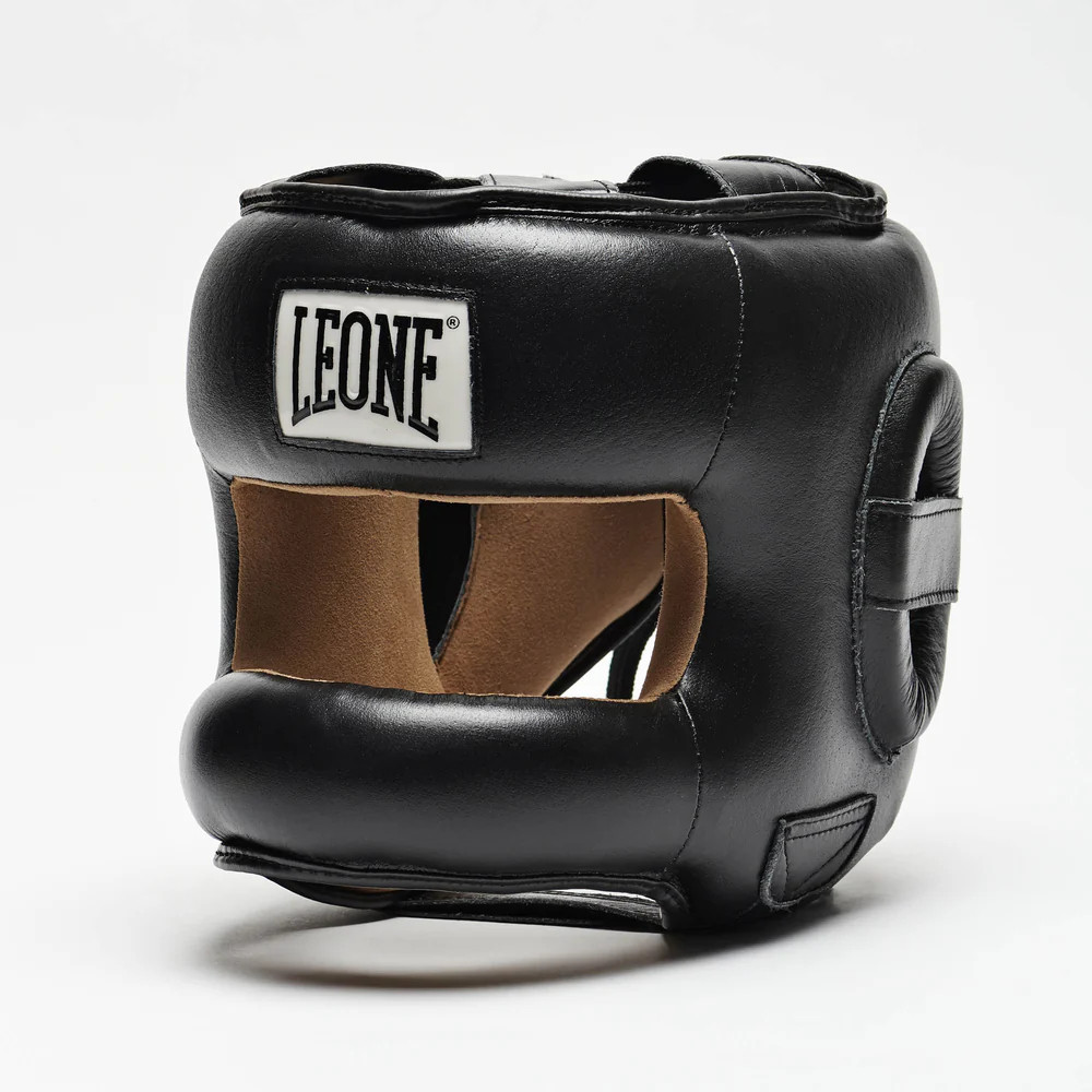 Боксерський шолом з бампером Leone CS425 Black L (капа в комплекті)