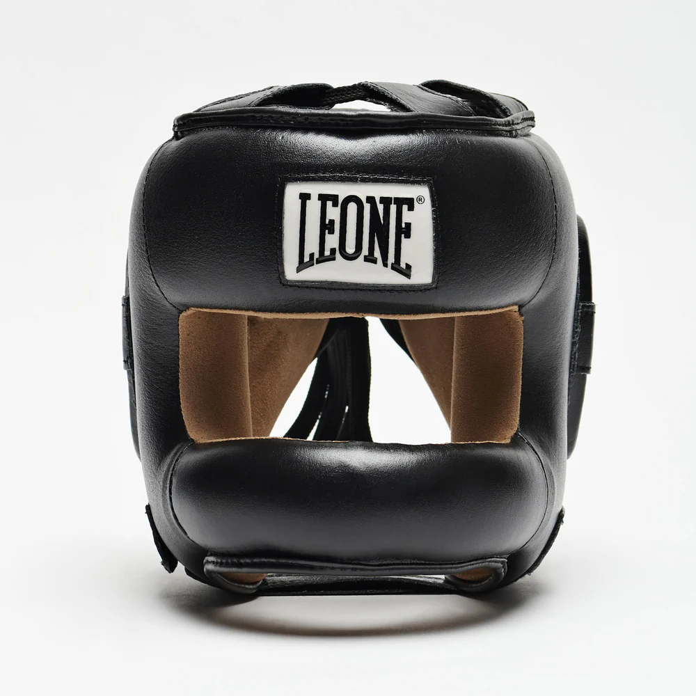 Боксерський шолом з бампером Leone CS425 Black L (капа в комплекті)