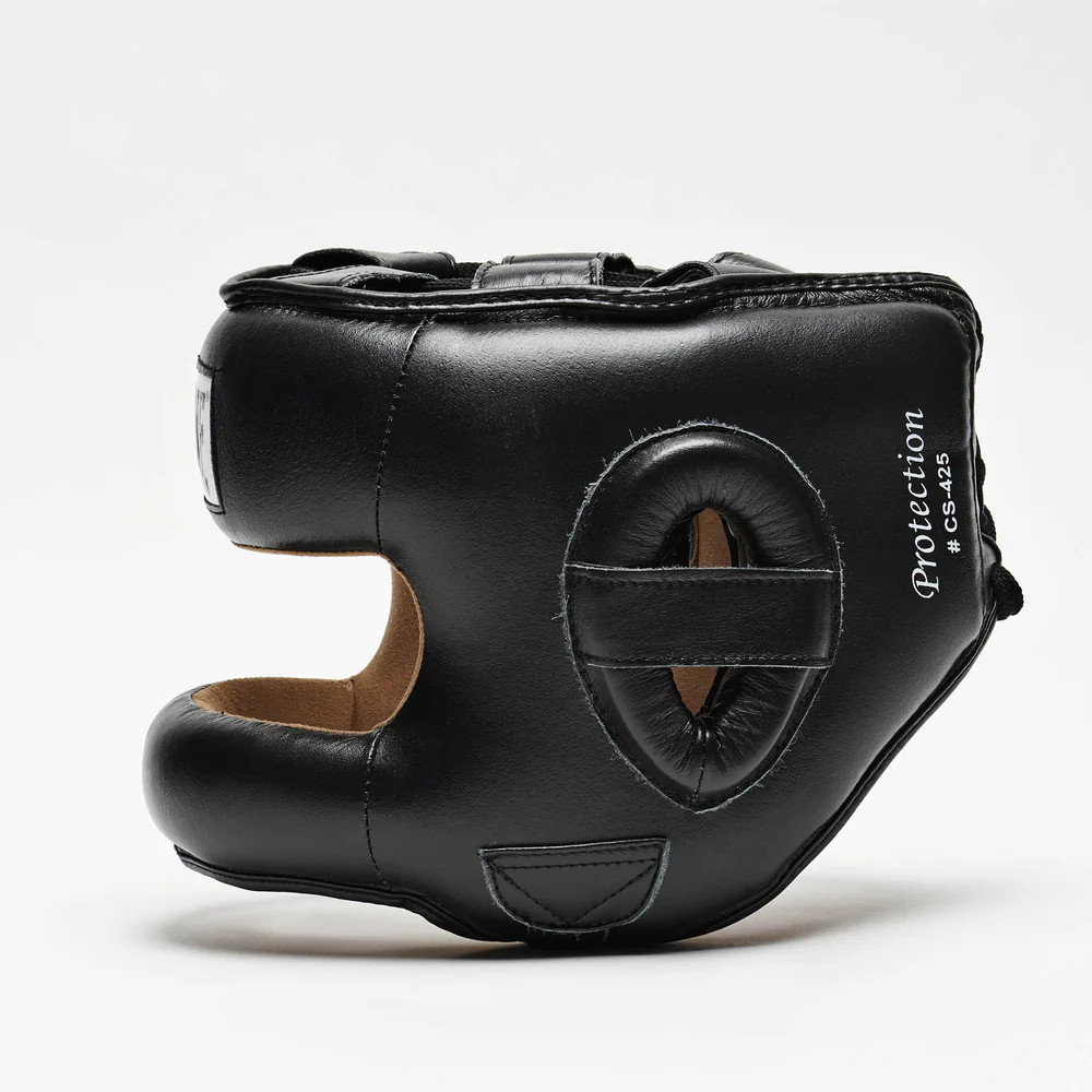 Боксерський шолом з бампером Leone CS425 Black L (капа в комплекті)