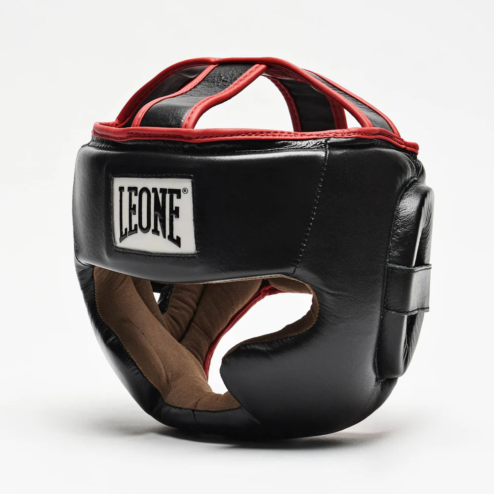 Боксерський шолом Leone CS426 FULL COVER Black M (капа в комплекті)