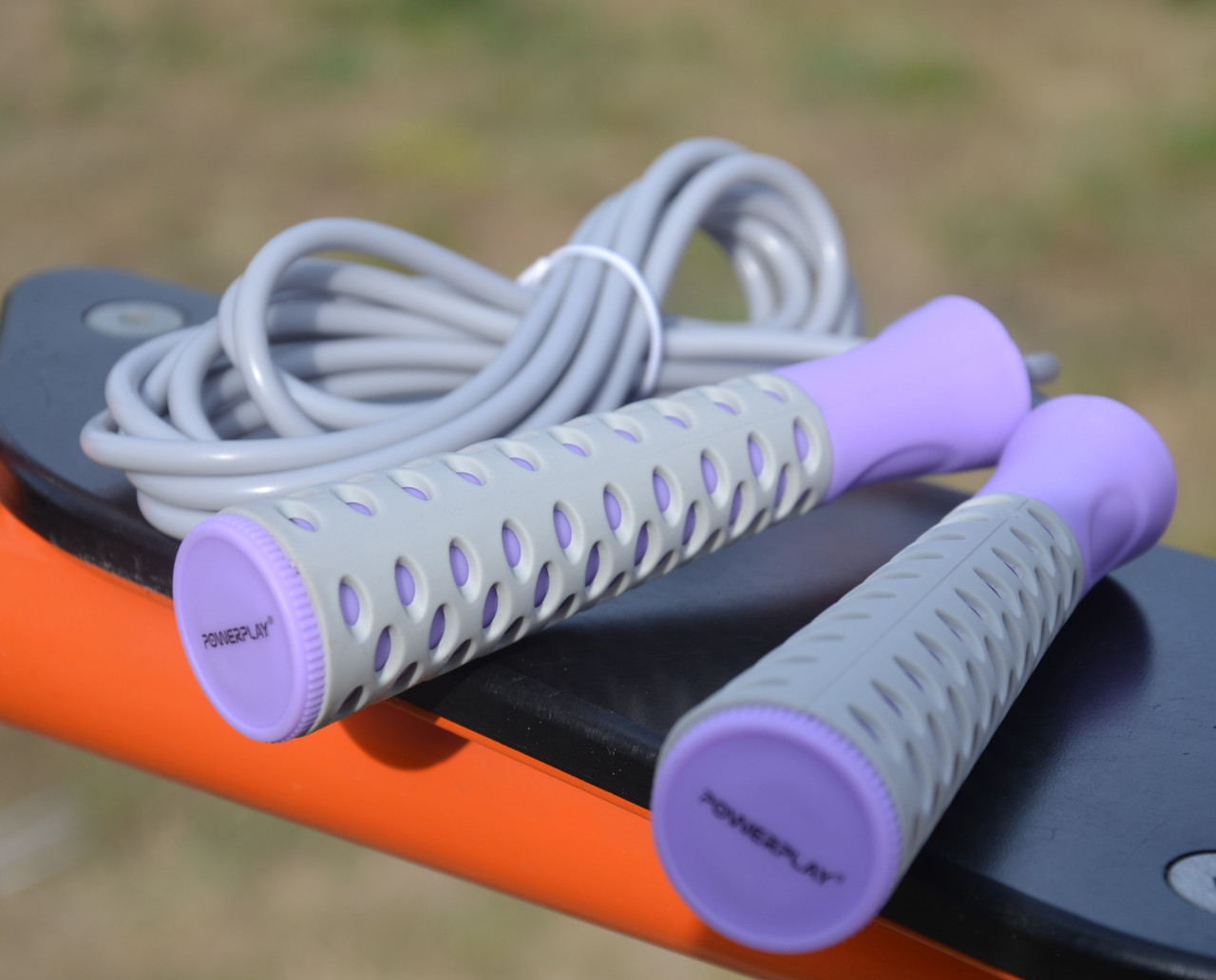 Скакалка PowerPlay 4206 Jump Rope PRO+ Сіро-фіолетова (2,75m.)