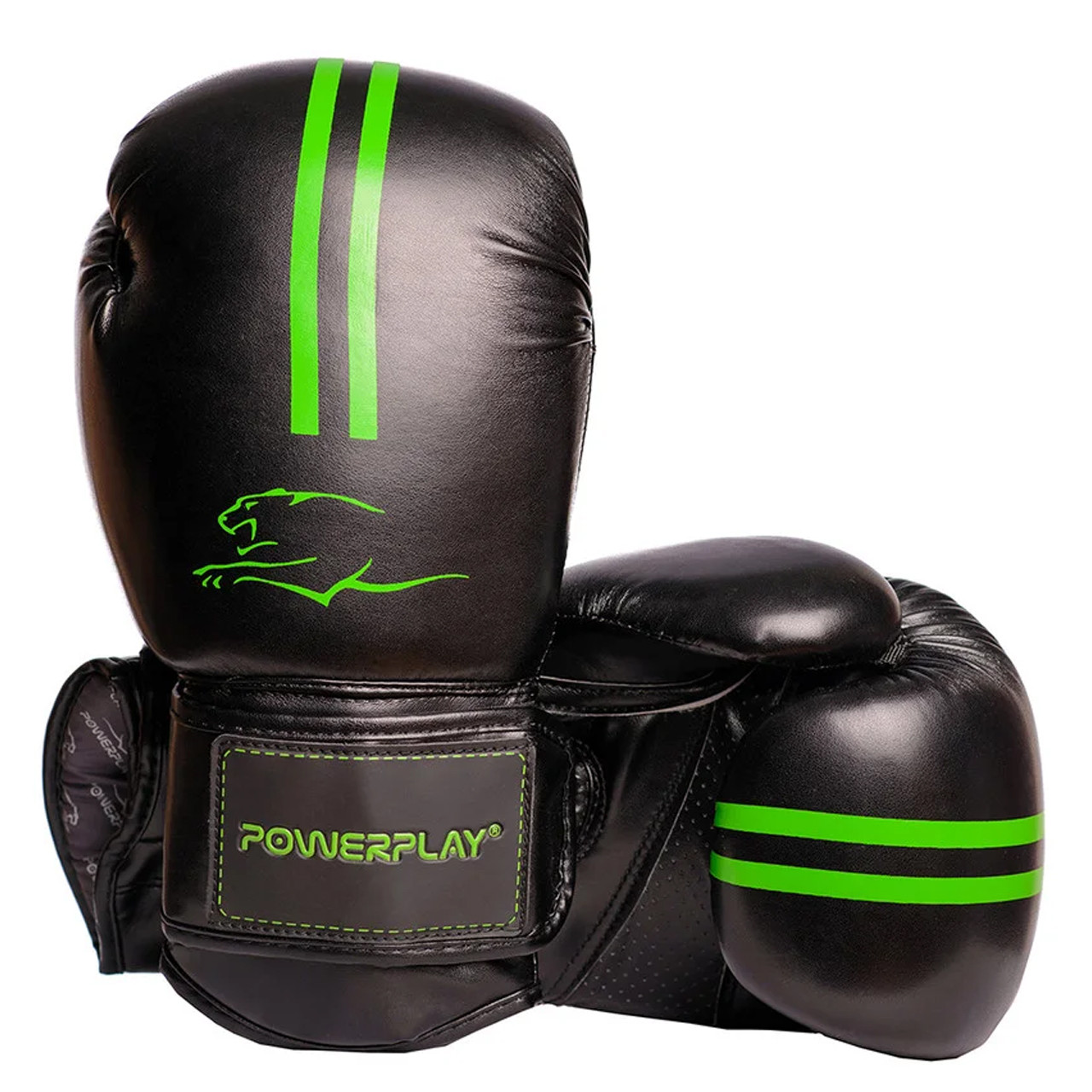 Боксерські рукавиці PowerPlay 3016 Contender Чорно-Зелені 8 унцій