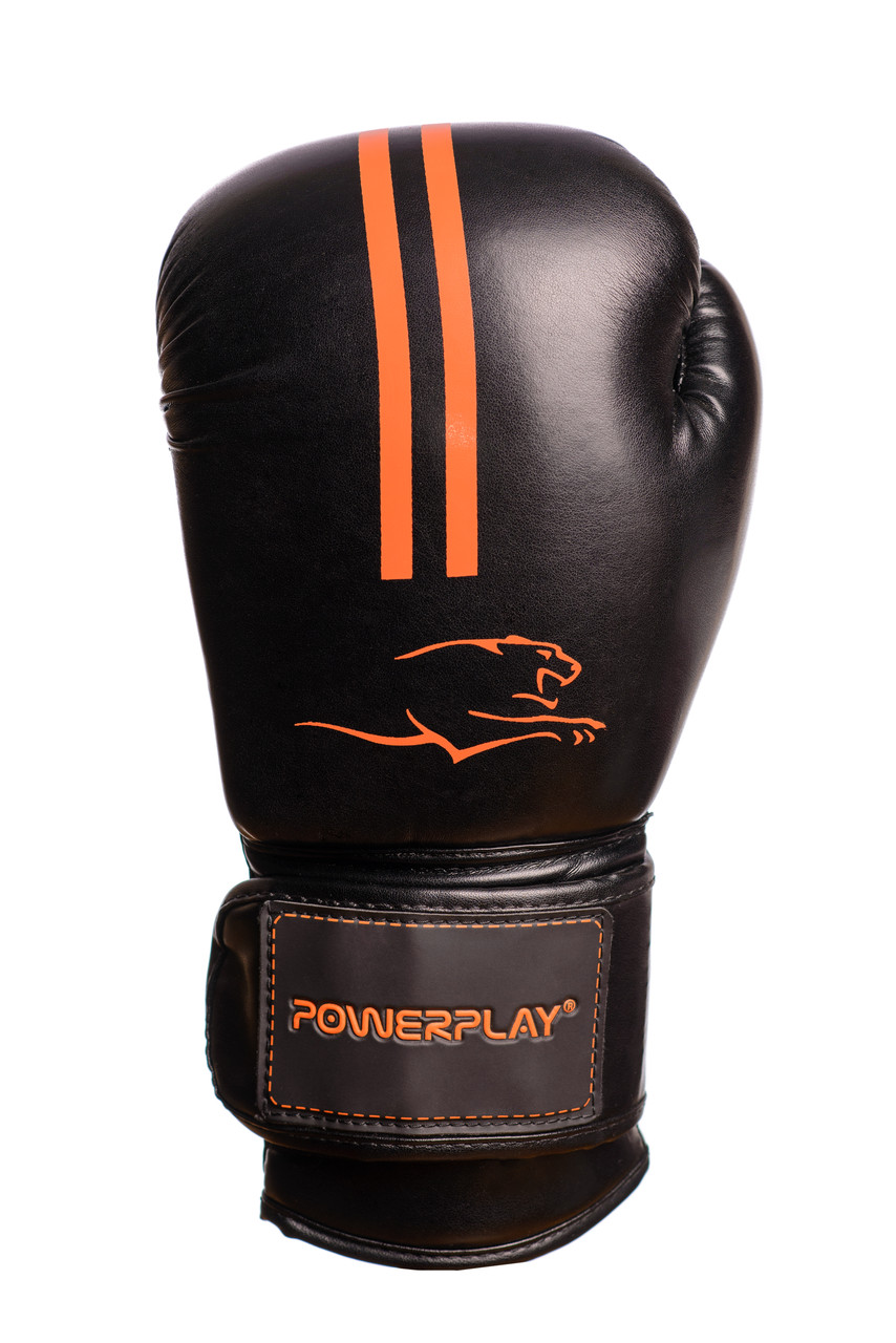 Боксерські рукавиці PowerPlay 3016 Contender Чорно-помаранчеві 8 унцій