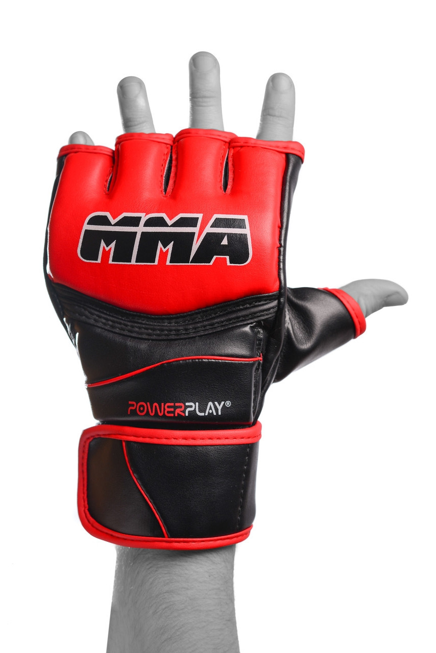 Рукавиці для MMA PowerPlay 3055 Червоно-Чорні S