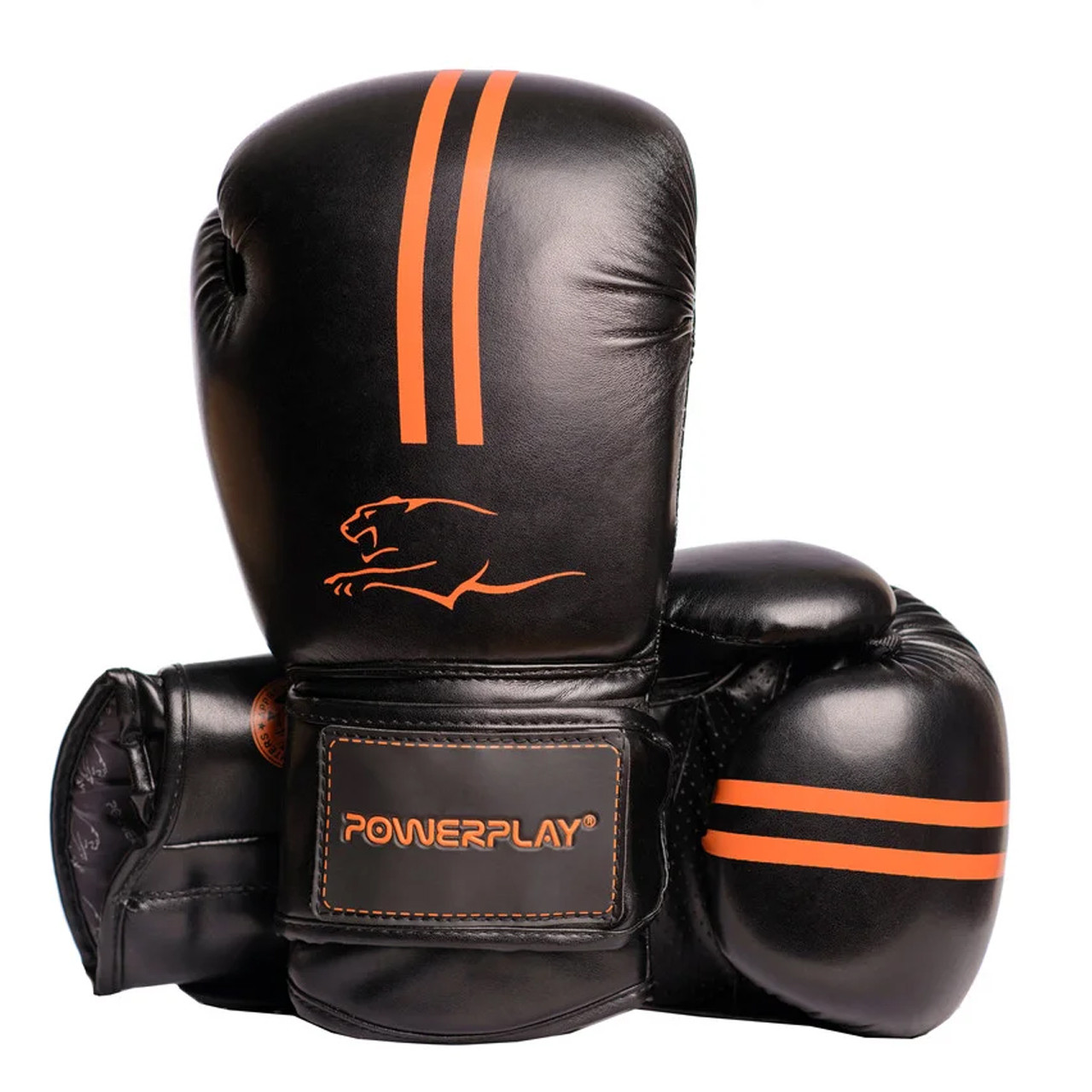 Боксерські рукавиці PowerPlay 3016 Contender Чорно-Помаранчеві 16 унцій
