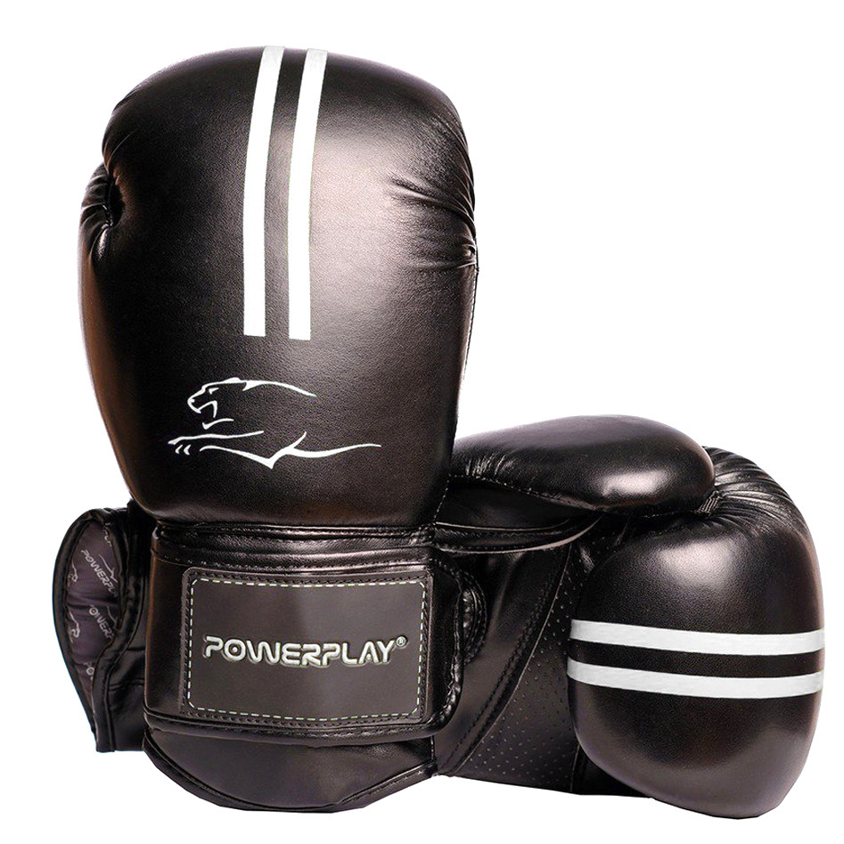 Боксерські рукавиці PowerPlay 3016 Contender Чорно-Білі 10 унцій