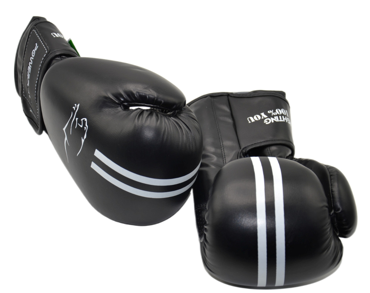 Боксерські рукавиці PowerPlay 3016 Contender Чорно-Білі 10 унцій