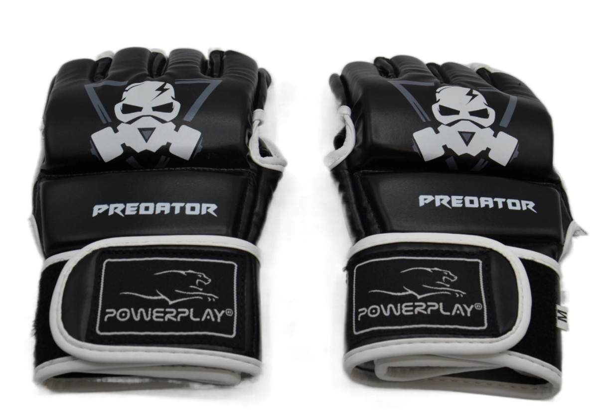 Рукавиці для MMA PowerPlay 3056 А Чорно-Білі L