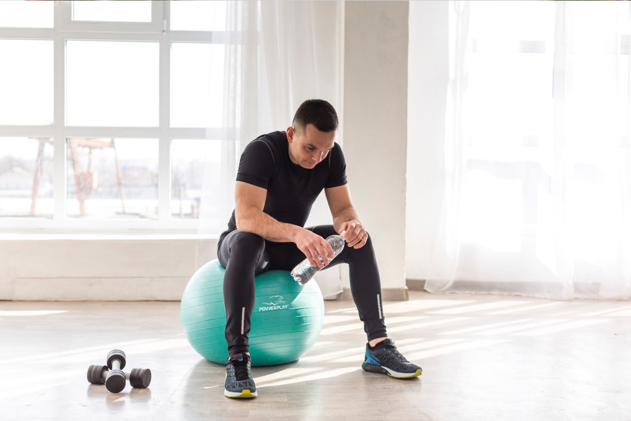 М'яч для фітнесу (фітбол) PowerPlay 4001 Ø75 cm Gymball  Зелений + помпа