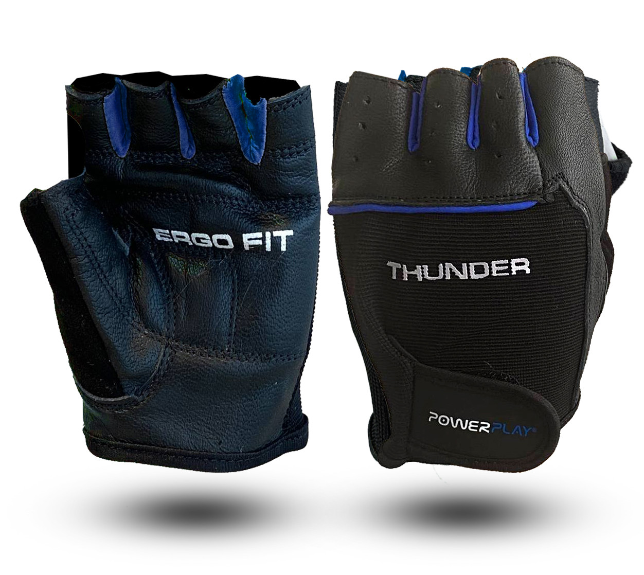 Рукавички для фітнесу PowerPlay 9058 Thunder чорно-сині XL