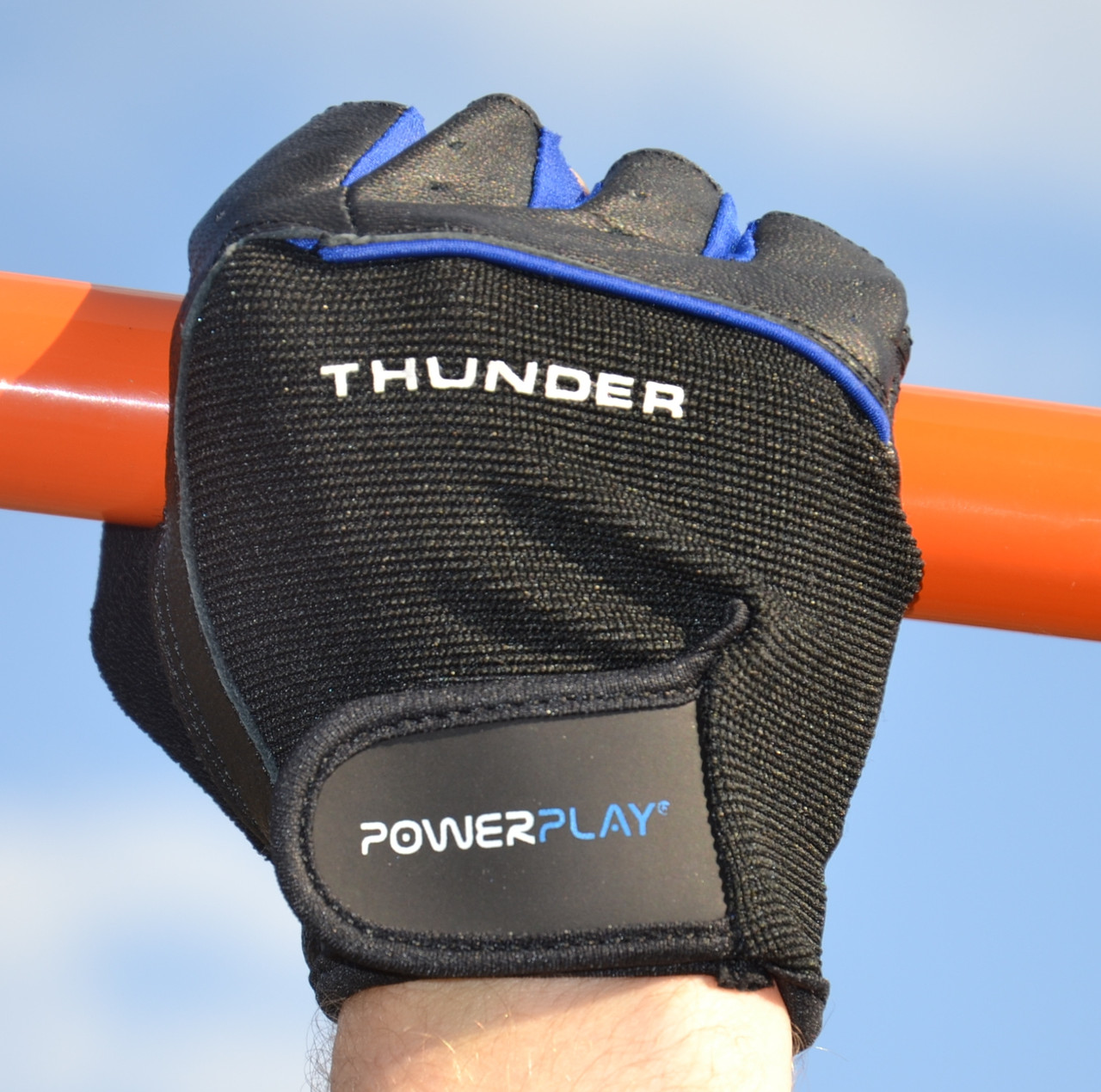 Рукавички для фітнесу PowerPlay 9058 Thunder чорно-сині XL