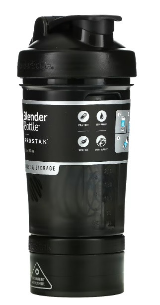 Шейкер спортивний BlenderBottle ProStak 22oz/650ml з 2-ма контейнерами Black