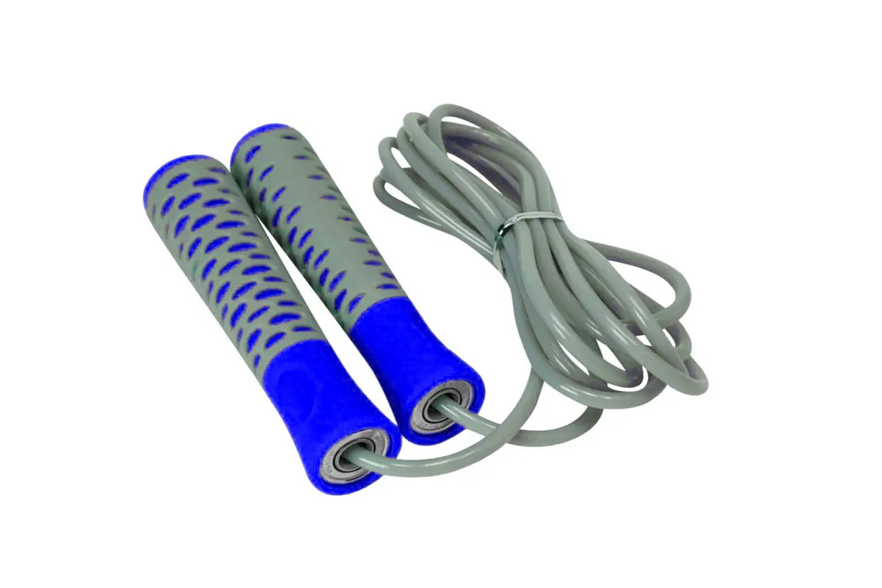 Скакалка PowerPlay 4206 Jump Rope PRO+ Сіро/Синя (2,75m.)