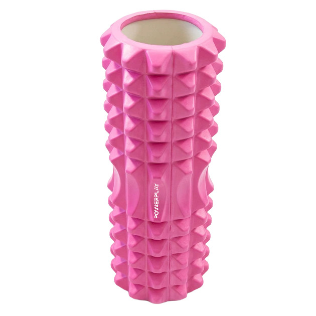 Масажний ролик (роллер) PowerPlay 4405 EVA Massage Рожевий Roller  (33x12см.)