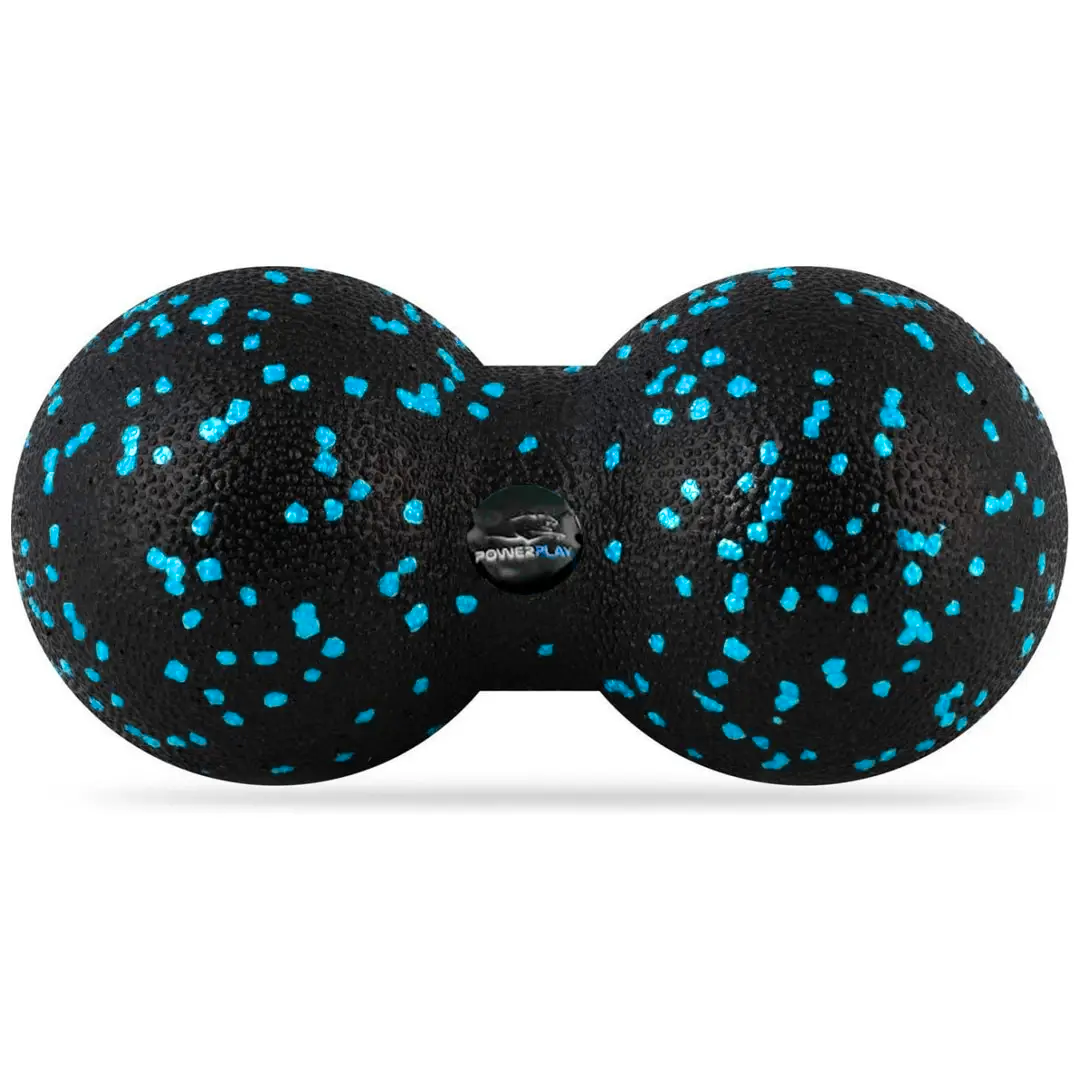 Масажний м'яч подвійний PowerPlay PP-4352 Epp foam peanut ball (d8*16cm.) Чорно/Блакитний
