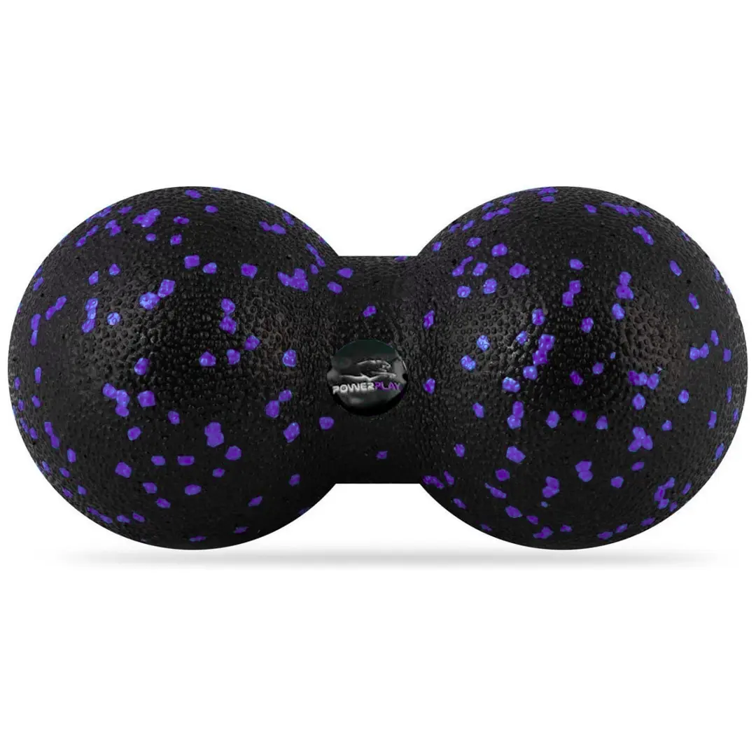 Масажний м'яч подвійний PowerPlay PP-4352 Epp foam peanut ball (d8*16cm.) Чорно/Фіолетовий