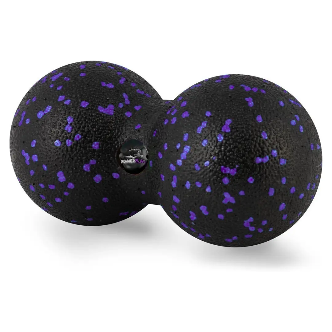 Масажний м'яч подвійний PowerPlay PP-4352 Epp foam peanut ball (d8*16cm.) Чорно/Фіолетовий