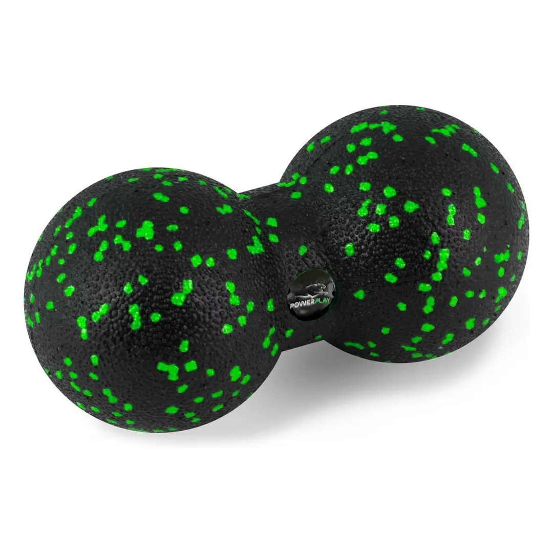 Масажний м'яч подвійний PowerPlay PP-4353 Epp foam peanut ball (d12*24cm.) Чорно/Зелений