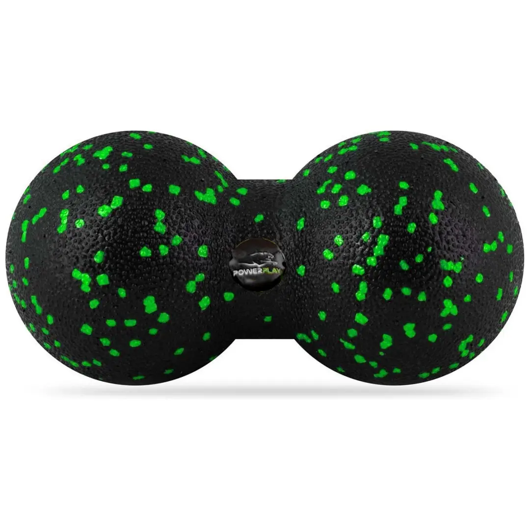 Масажний м'яч подвійний PowerPlay PP-4353 Epp foam peanut ball (d12*24cm.) Чорно/Зелений