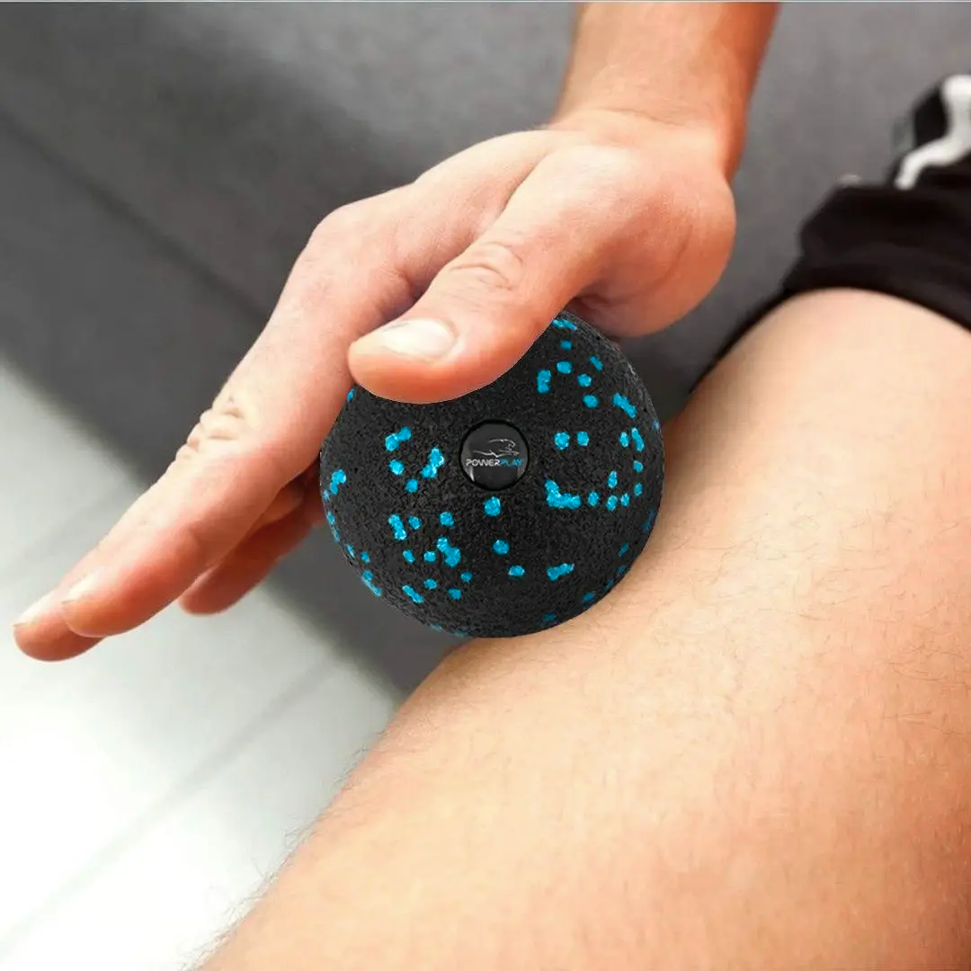 Масажний м'яч PowerPlay PP-4350 Epp Massage Ball (d8) Чорно/Блакитний