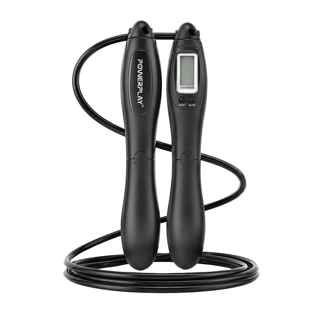 Скакалка з лічильником PowerPlay 4216 Jump Rope Чорна 2.8 см.