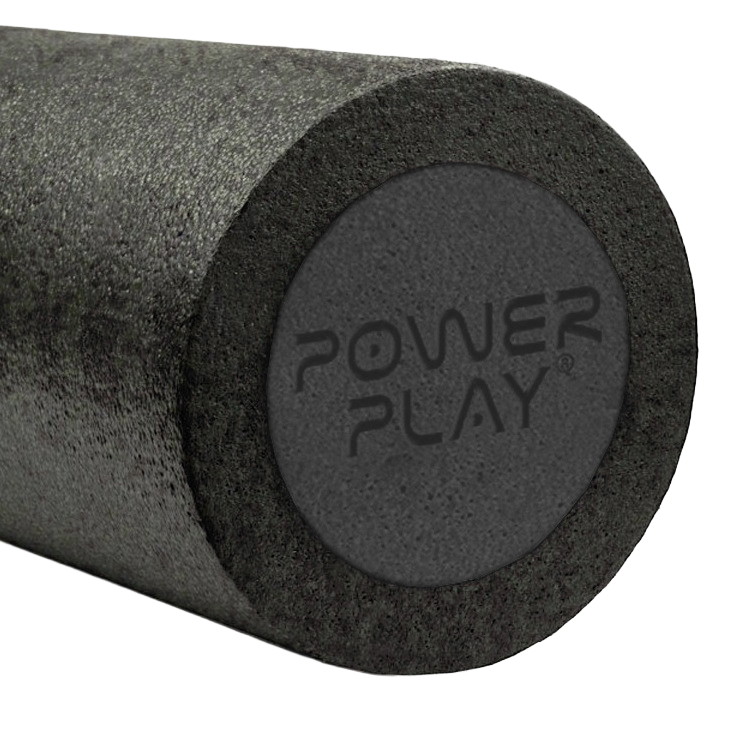 Масажний ролик (роллер) гладкий PowerPlay 4021 Fitness Roller Чорний (45x15см.)
