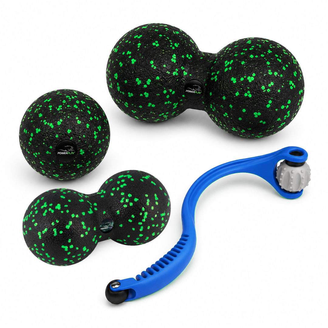 Набір масажних м'ячиків PowerPlay 4007 EPP Massage Ball Чорно-Зеленіі (3 шт.)