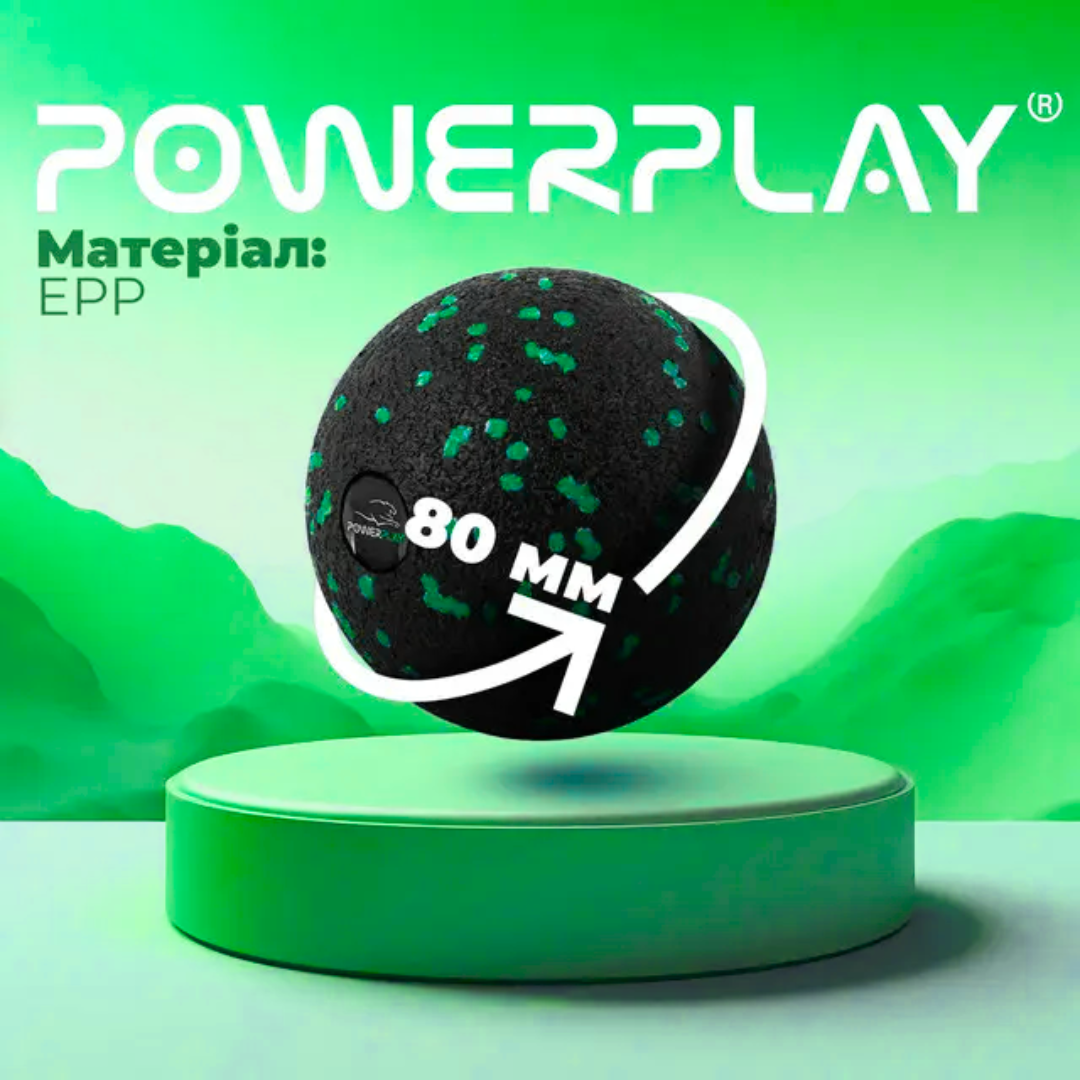 Набір масажних м'ячиків PowerPlay 4007 EPP Massage Ball Чорно-Зеленіі (3 шт.)