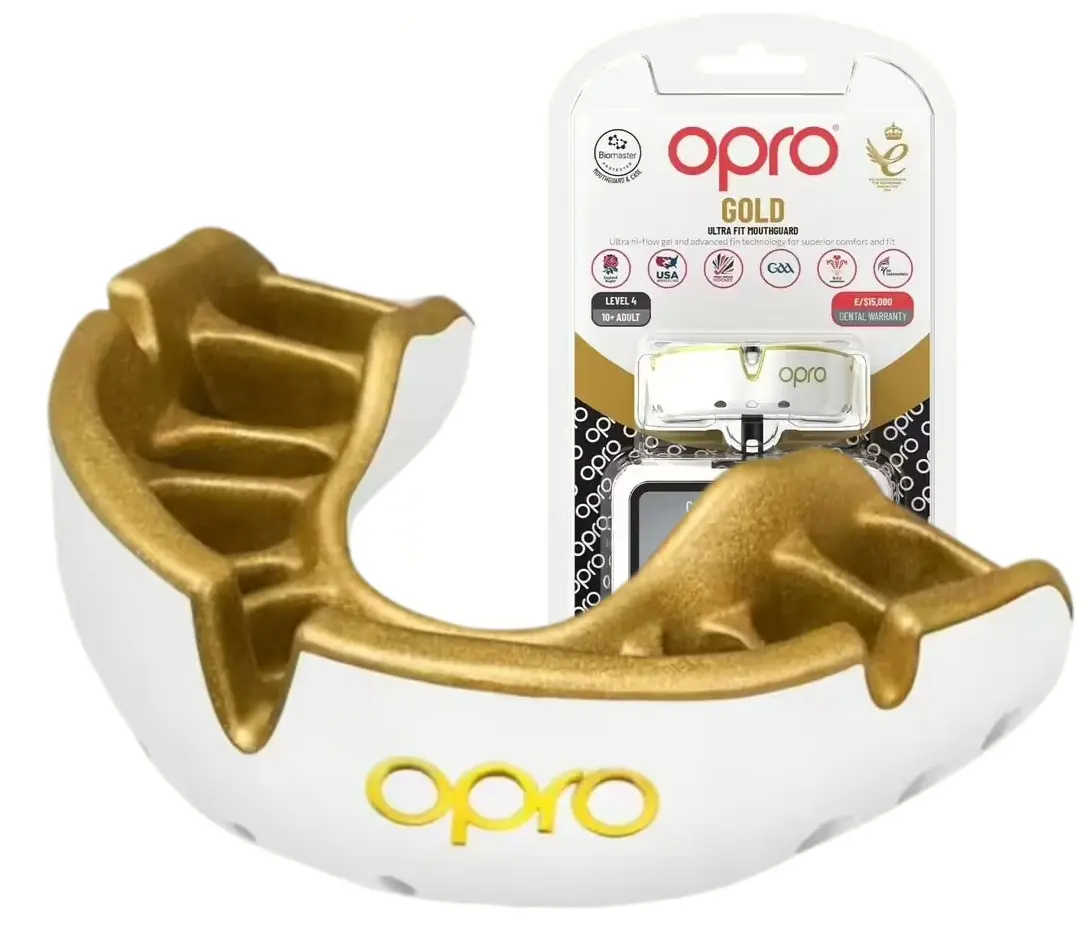 Капа OPRO Gold дитяча (вік до 10р.) White/Gold (art.102505005)
