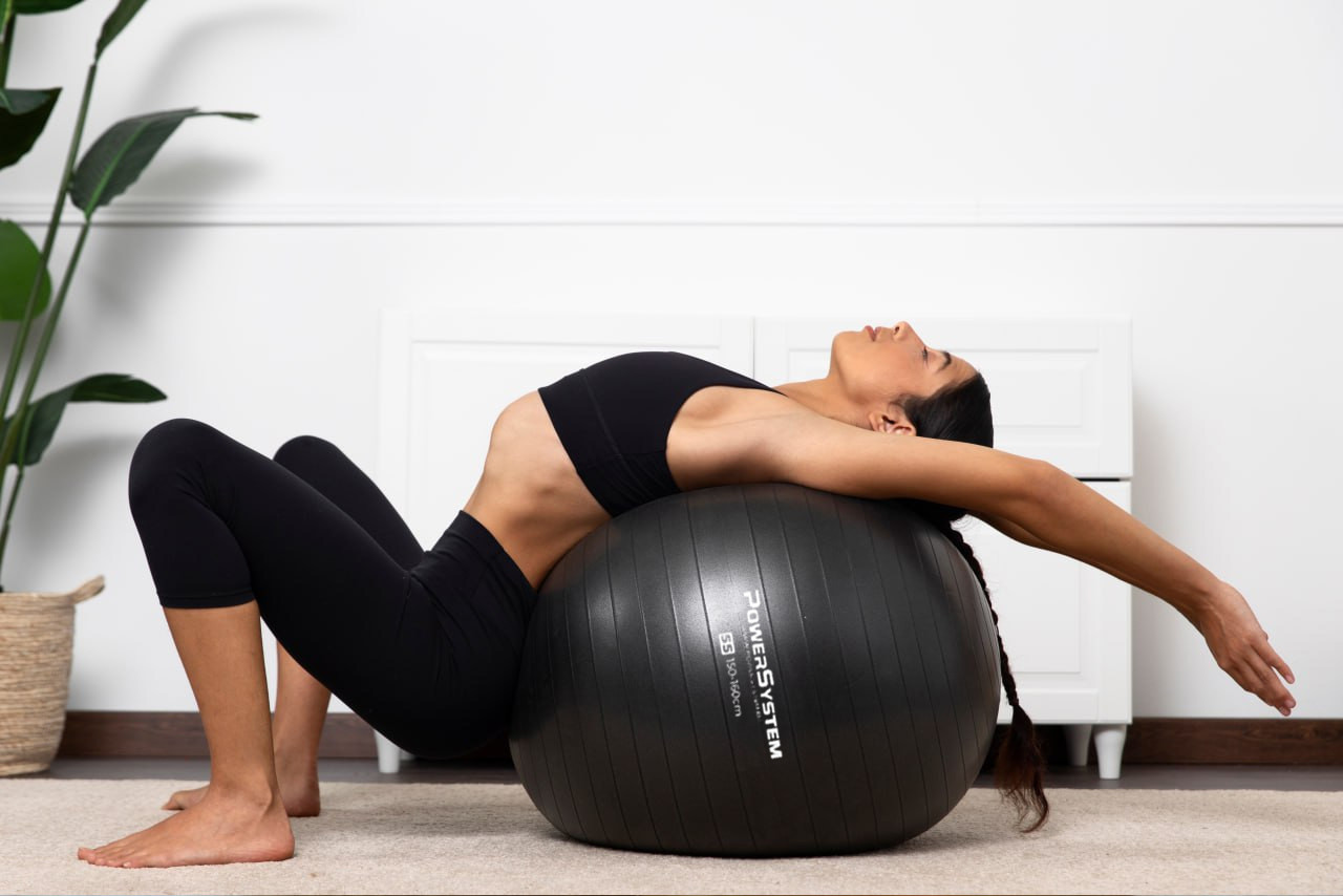 М'яч для фітнесу (фітбол) Power System PS-4018 Ø85 cm PRO Gymball Black