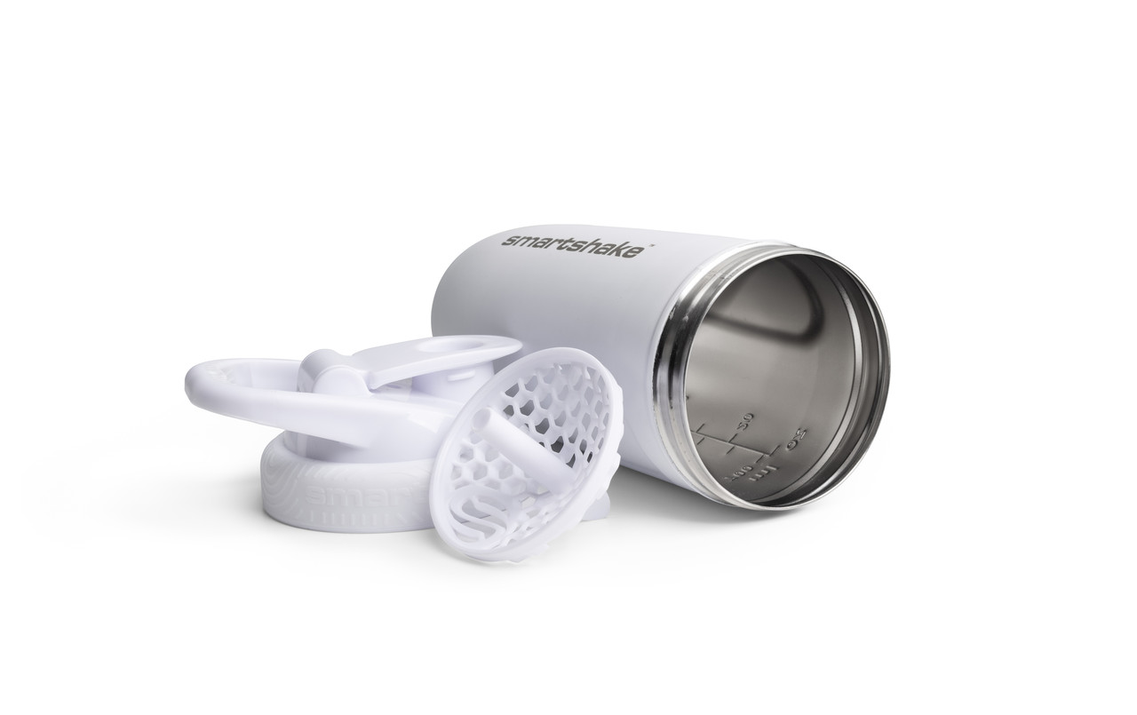 Шейкер спортивний SmartShake металевий Reforce Stainless Steel 30oz/900ml White