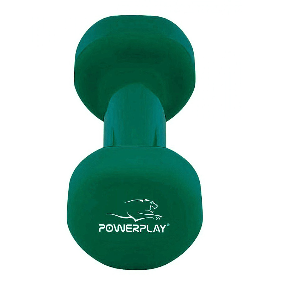 Гантель вінілова PowerPlay 4125 Achilles 2*1,5 кг. Зелені (2шт.)