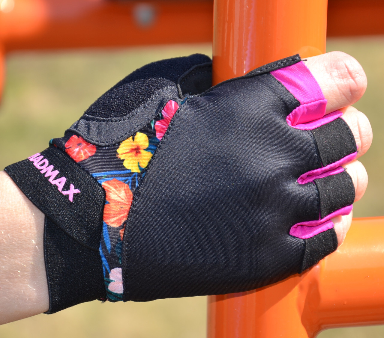 Рукавички для фітнесу MadMax MFG-770 Flower Power Gloves Black/Pink S