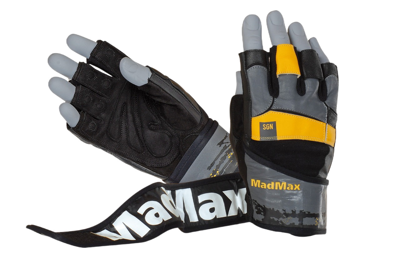 Рукавички для фітнесу MadMax MFG-880 Signature Black/Grey/Yellow L