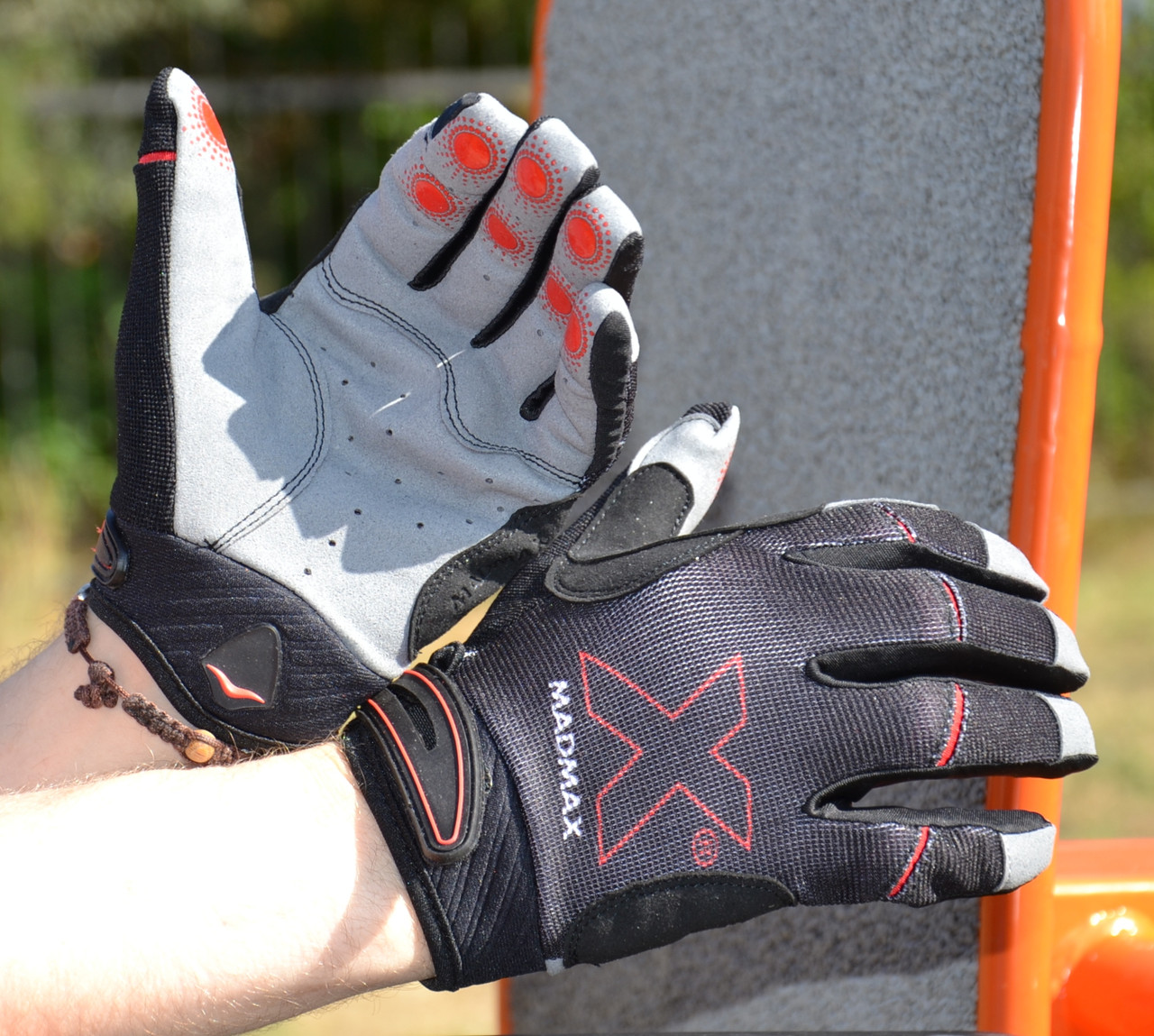 Рукавички для фітнесу MadMax MXG-103 X Gloves Black/Grey XL