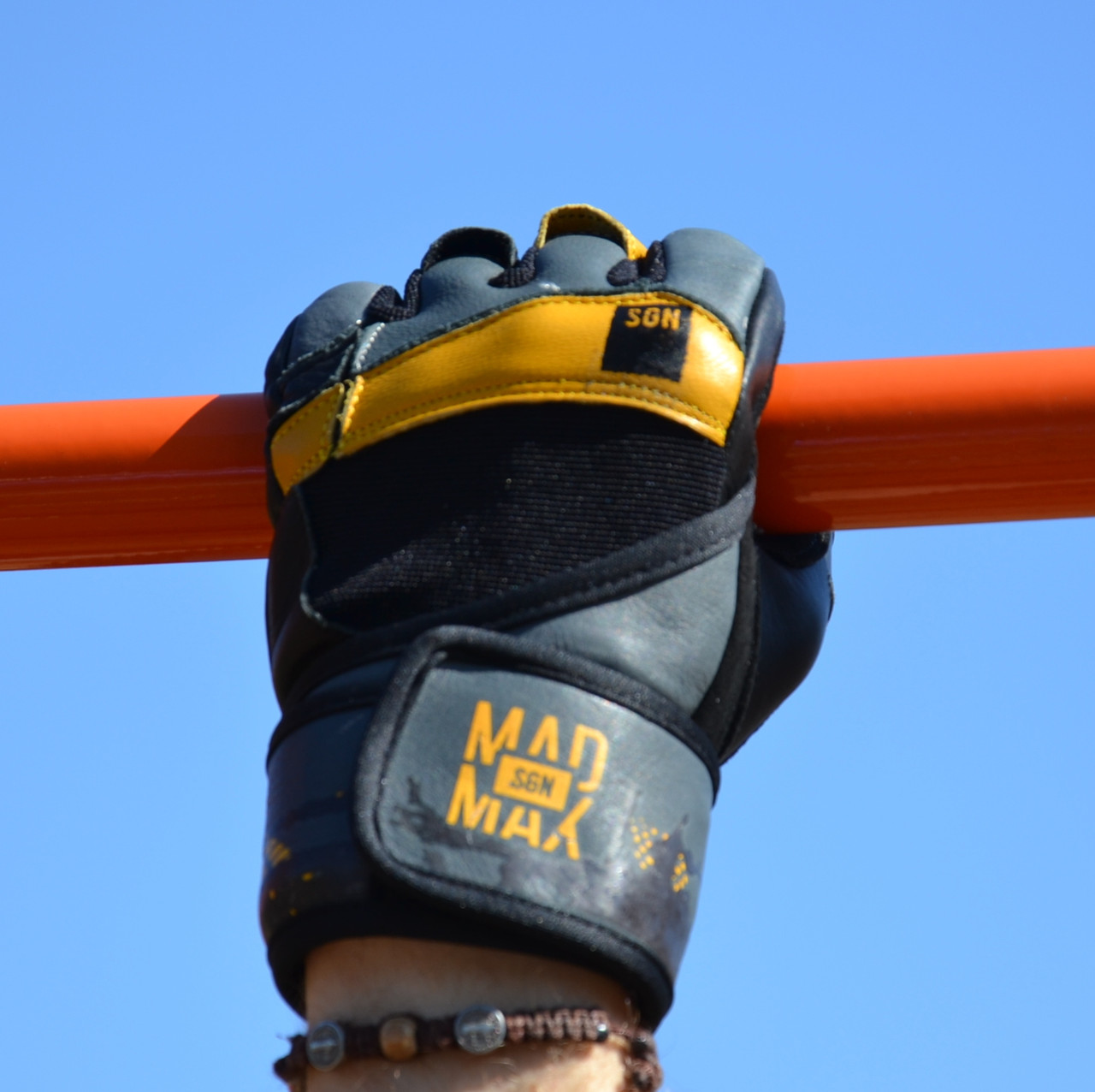 Рукавички для фітнесу MadMax MFG-880 Signature Black/Grey/Yellow S
