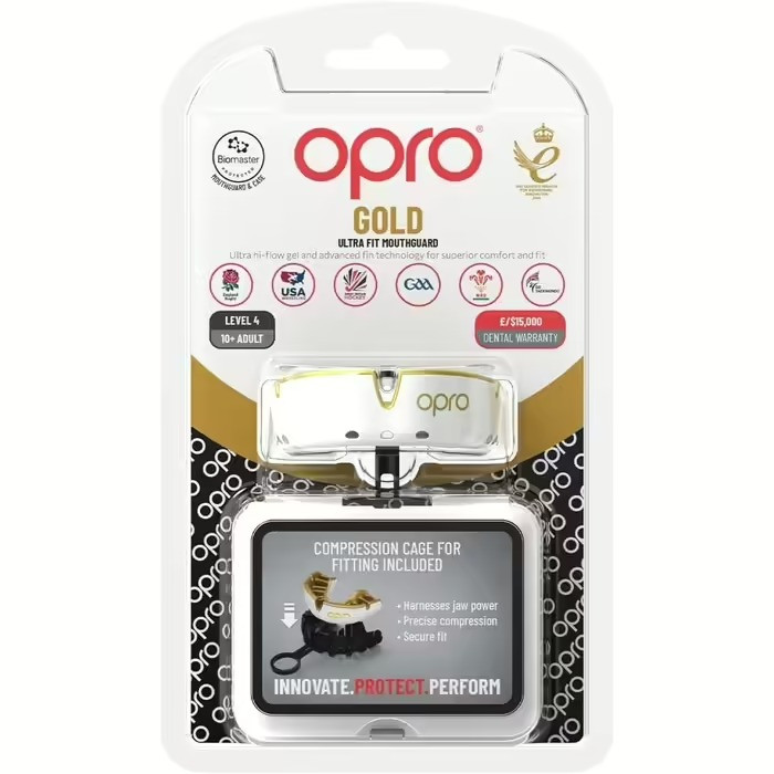 Капа OPRO Gold доросла (вік 11+)  White/Gold (art.102504005)