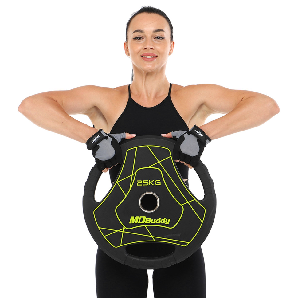 Диск для штанги поліуретановий MD Buddy TA-9647-25 51мм 25кг чорний