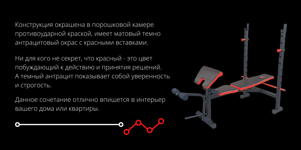 Скамья с приставкой Скота ReadMeBlack + 125 кг дисков  + 4 грифа RN-Sport
