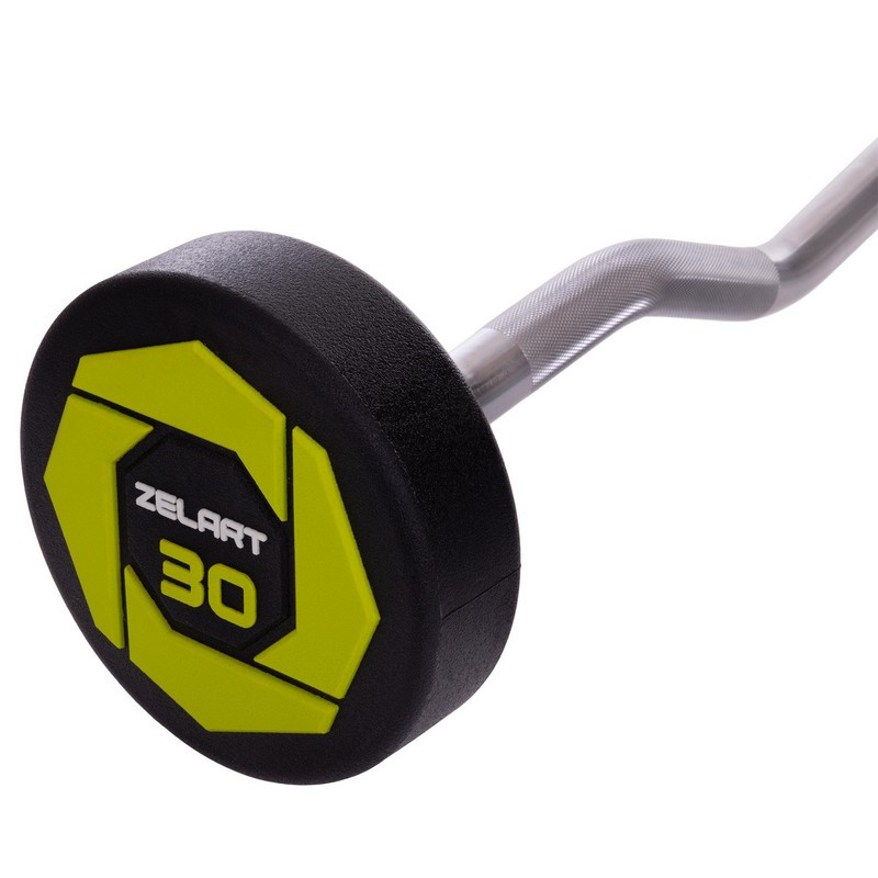Штанга фіксована вигнута поліуретанова Urethane Barbell 30кг MODERN (гриф l-107см)