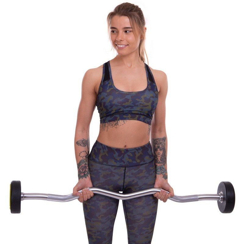 Штанга фіксована вигнута поліуретанова Urethane Barbell 15кг MODERN (гриф l-104см)