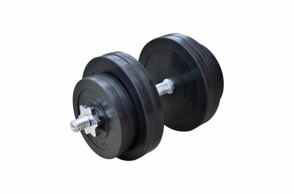 Лавка для жиму RN-Sport Black Rock + Гумові гантелі по 31 кг