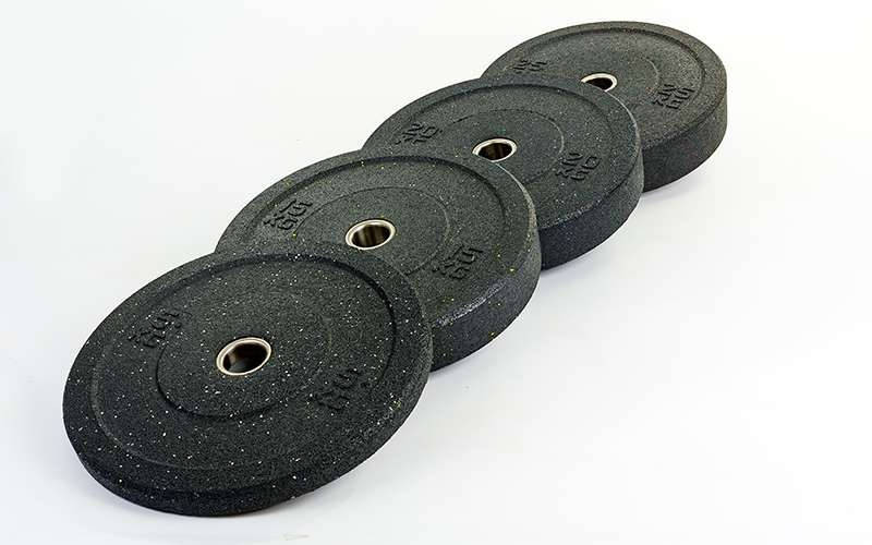 Бамперні диски для кросфіту Bumper Plates із структурної гуми d-51мм RAGGY ТА-5126-20 20кг