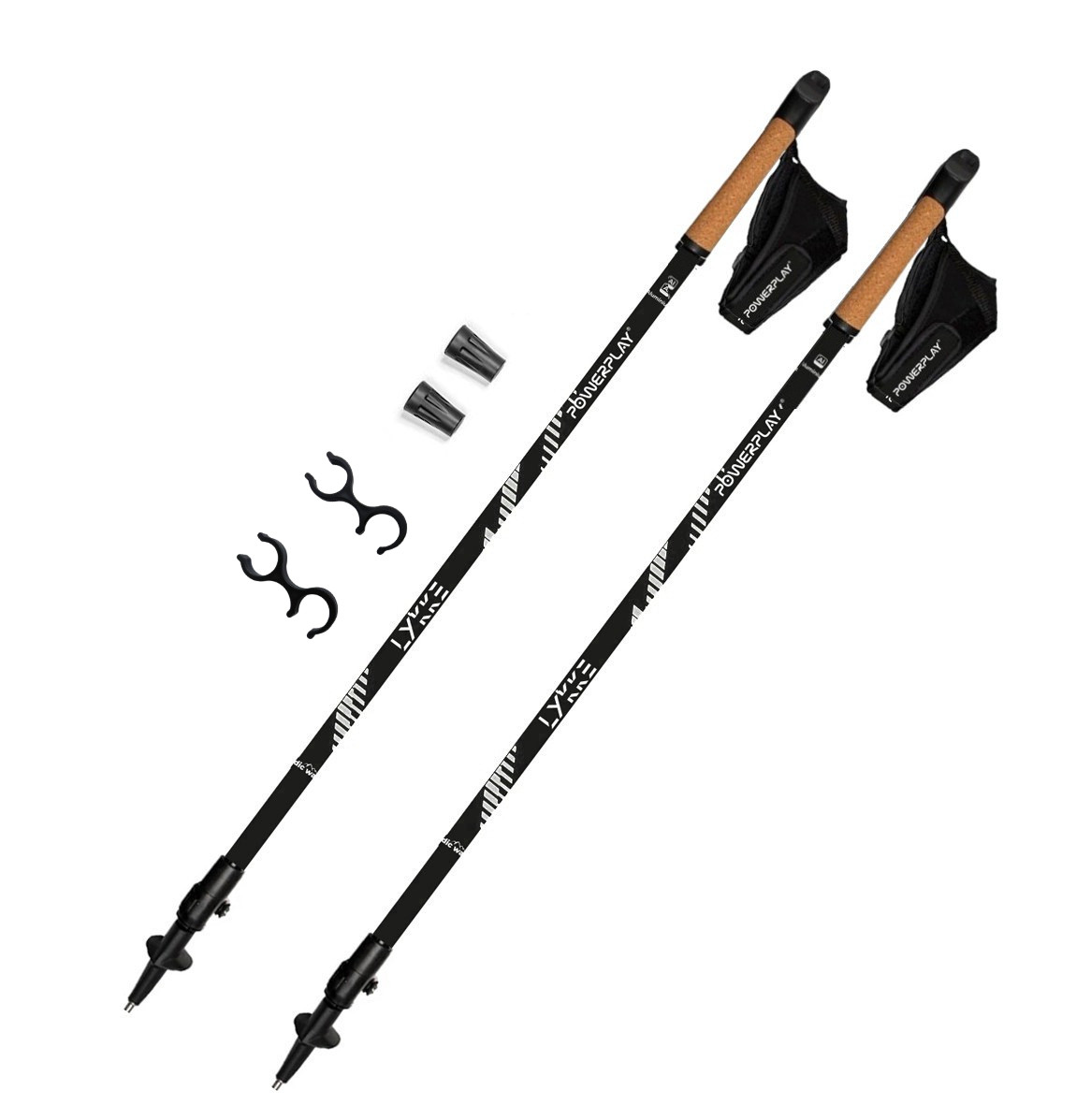 Палиці для скандинавської ходьби PowerPlay 9104 Lykke Black/White 80-135 см (пара)