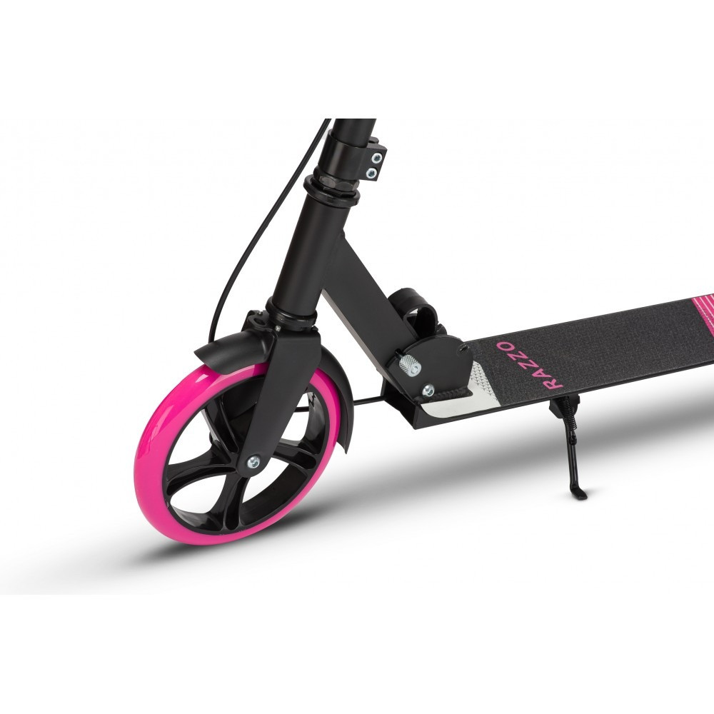 Самокат із ручним тормозом Razzo CITY 200 мм. алюмінієвий HUL1-200 Black/Pink