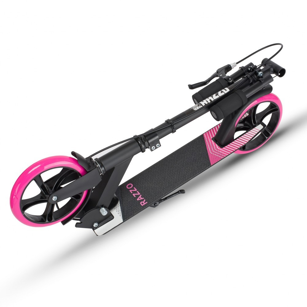 Самокат із ручним тормозом Razzo CITY 200 мм. алюмінієвий HUL1-200 Black/Pink