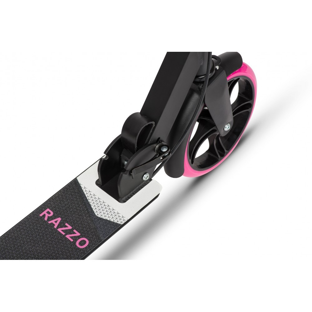 Самокат із ручним тормозом Razzo CITY 200 мм. алюмінієвий HUL1-200 Black/Pink