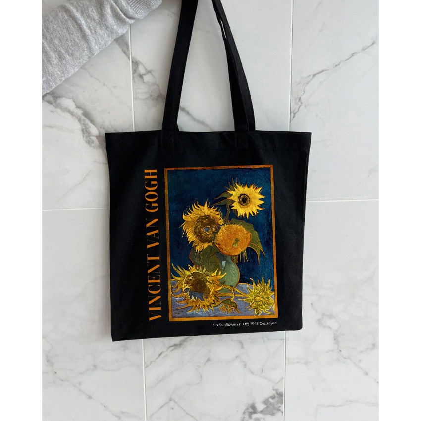 Екошопер BookOpt BK4096 Van Gogh Six Sunflowers  чорний